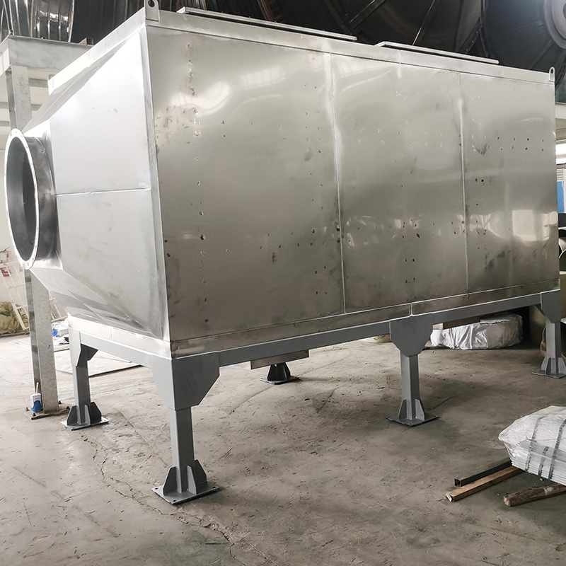Structură de încărcare superioară și descărcare laterală Cutie de adsorbție cu cărbune activ din oțel inoxidabil 304
